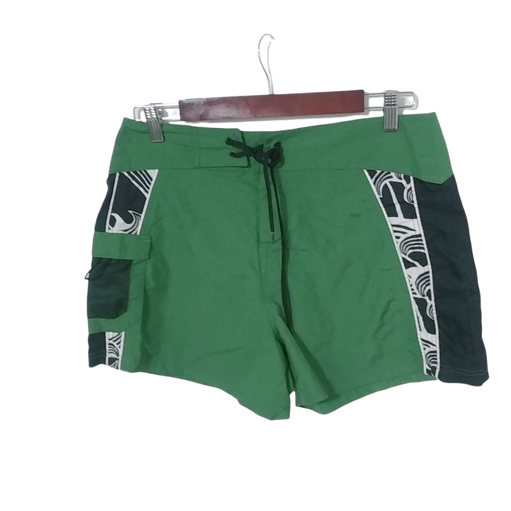 SurfSoul 9 Green Black Board Shorts